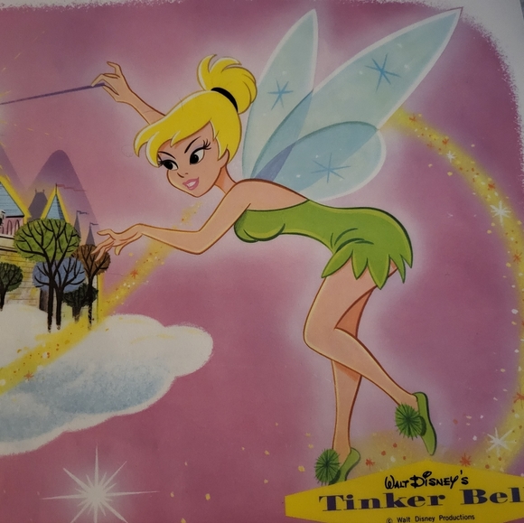 Rare Vintage 1960's Disney placemat Tinkerbell set of 2 - Picture 4 of 5